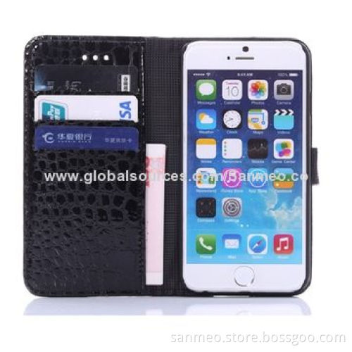 Leather Mobile Phone Case for iPhone 6, Perfectly Fits the Shape, Alligator Pattern, Holder, WalletNew